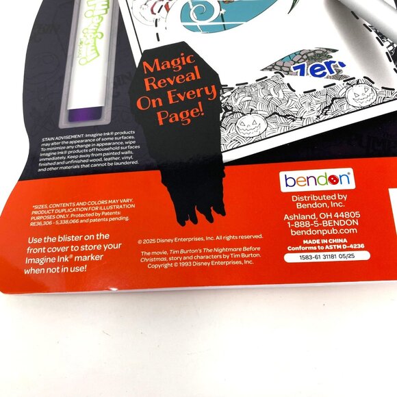 Disney's Nightmare Before Christmas Shaped Imagine Ink Book Color No Mess - Picture 7 of 9